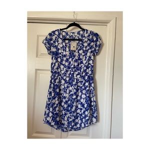 Blue and white floral dress